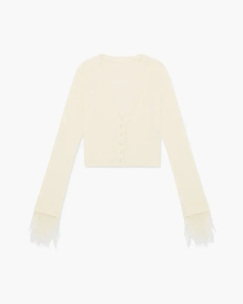 Feather Modal Jersey Cardigan - Ecru - ONFEMME By Lindsey's Kloset
