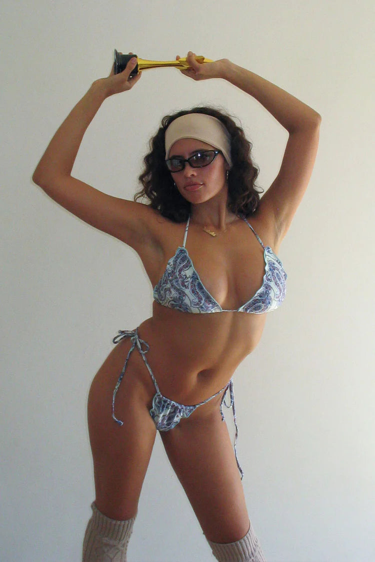 Tidal Shine Triangle Bikini Top - ONFEMME By Lindsey's Kloset