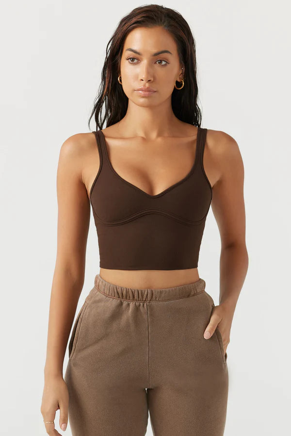 Contour Crop Tank - Sueded Umber - ONFEMME By Lindsey's Kloset