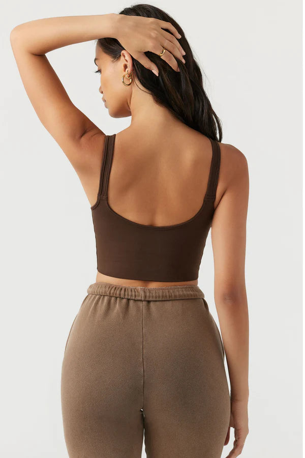 Contour Crop Tank - Sueded Umber - ONFEMME By Lindsey's Kloset