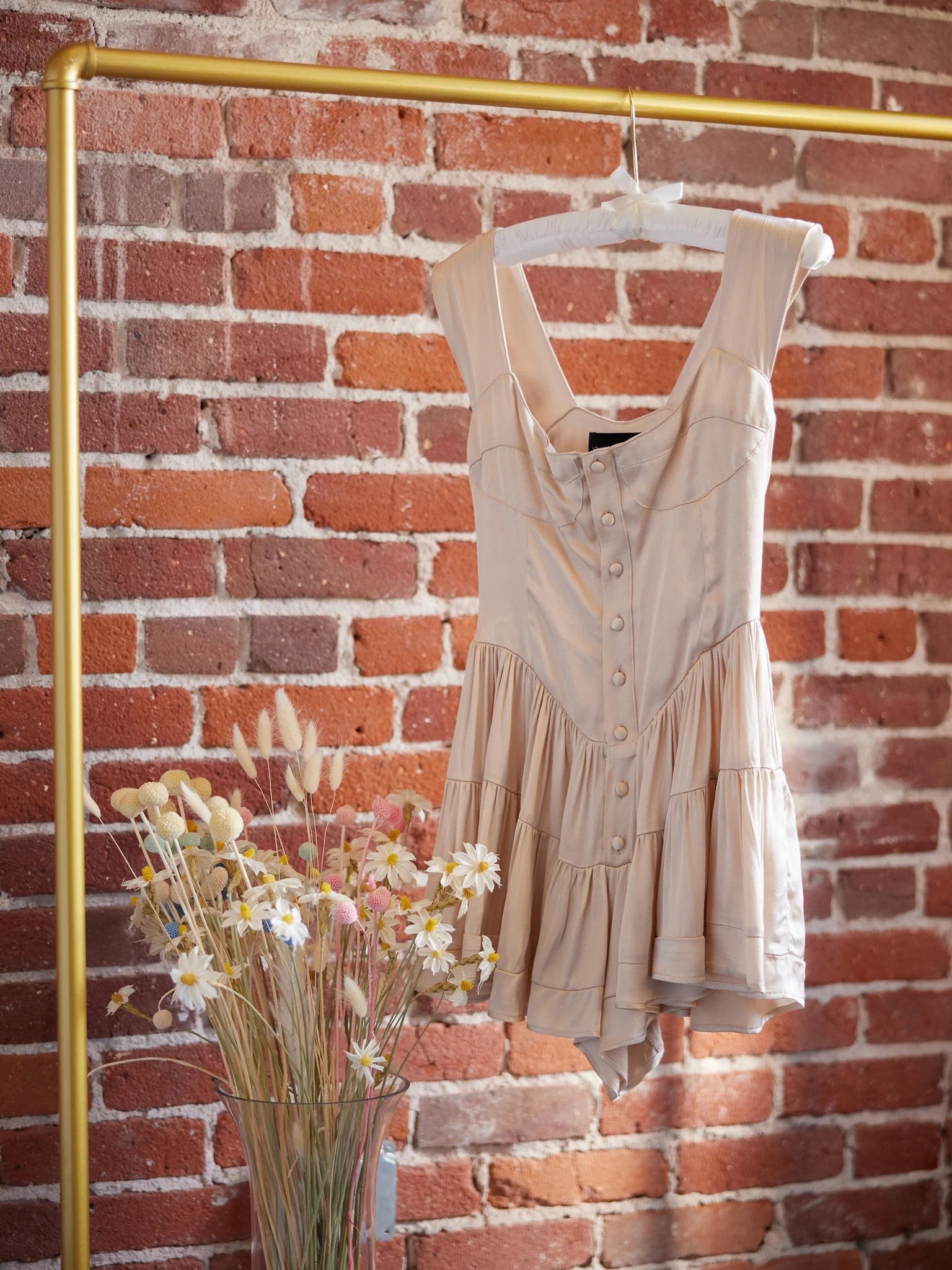 The Elisabeth Romper Dress - Cream Satin - ONFEMME By Lindsey's Kloset