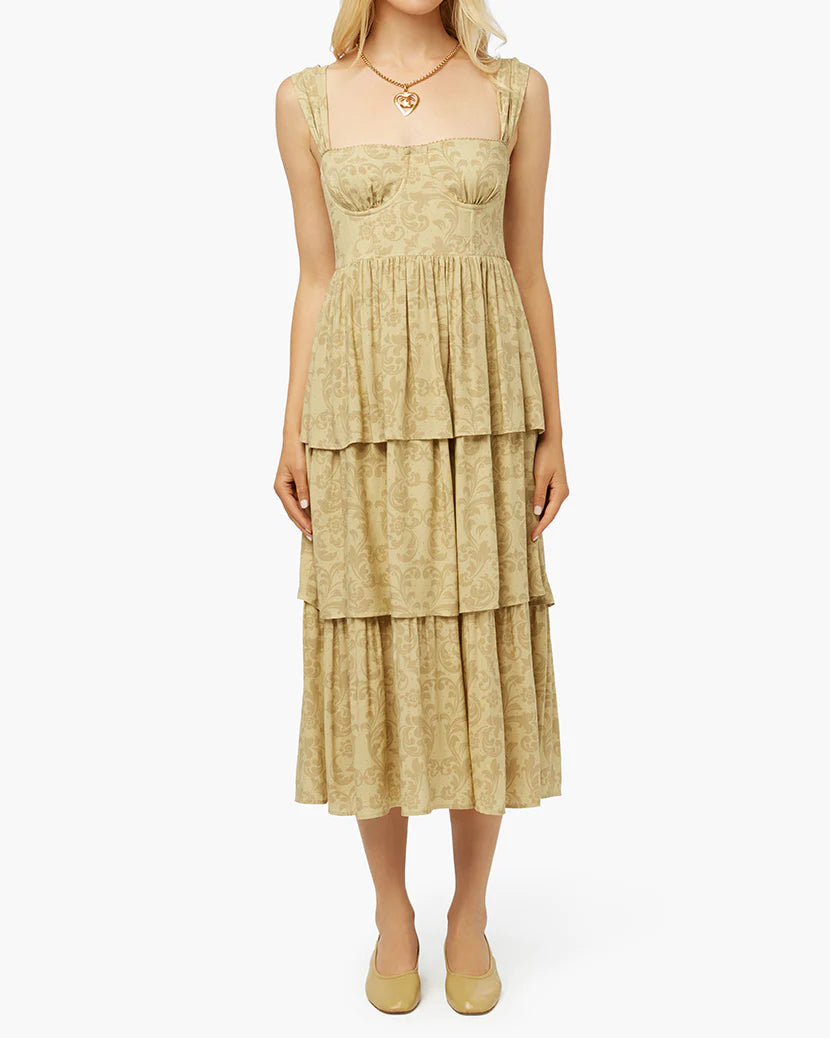Corset Poplin Moody Baroque Maxi Dress - ONFEMME By Lindsey's Kloset