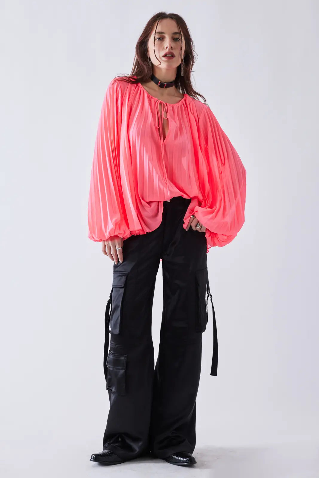 Licorice Satin Cargo Pant - ONFEMME By Lindsey's Kloset