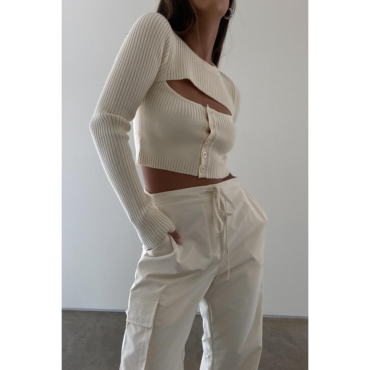 Jones Knit Cut-Out Top - ONFEMME By Lindsey's Kloset