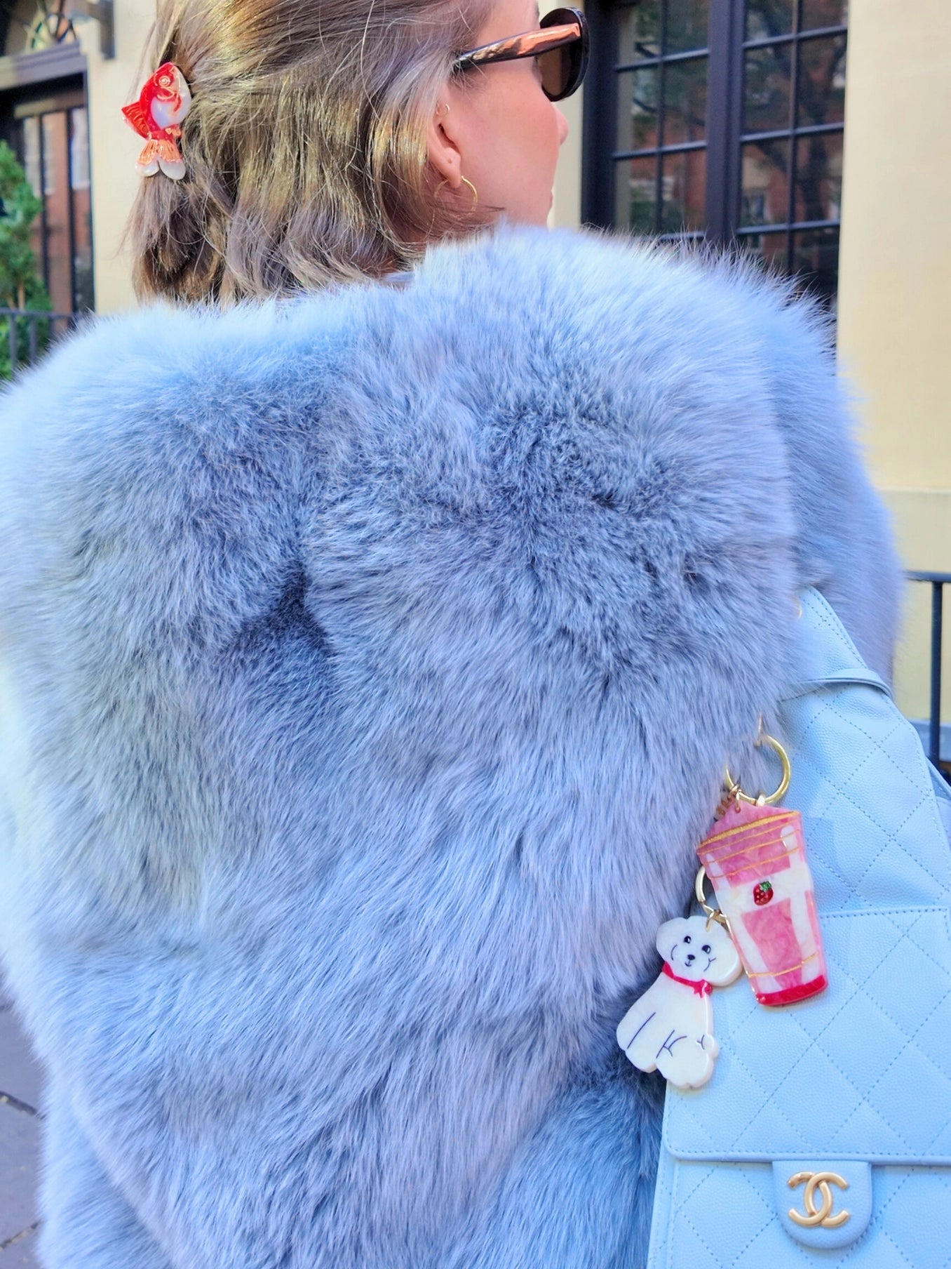 Hand-Painted Doodle Puppy Bag Charm + Keychain - ONFEMME By Lindsey's Kloset