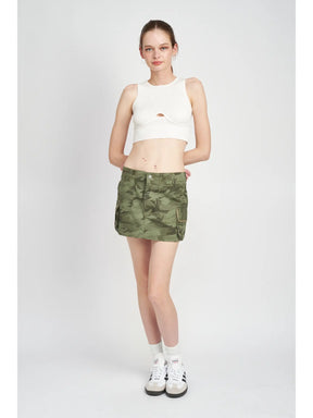 Camouflage Cargo Mini Skirt - ONFEMME By Lindsey's Kloset