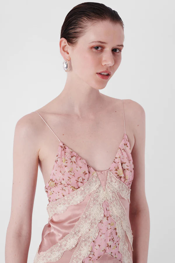 Dolce & Gabbana F/W 2004 Runway Floral Pink Silk Dress - ONFEMME By Lindsey's Kloset