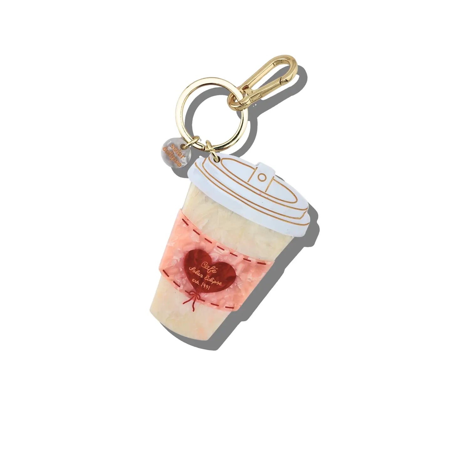 Hand-Painted Cafe Coffee Cup Bag  Charm + Keychain - ONFEMME By Lindsey's Kloset