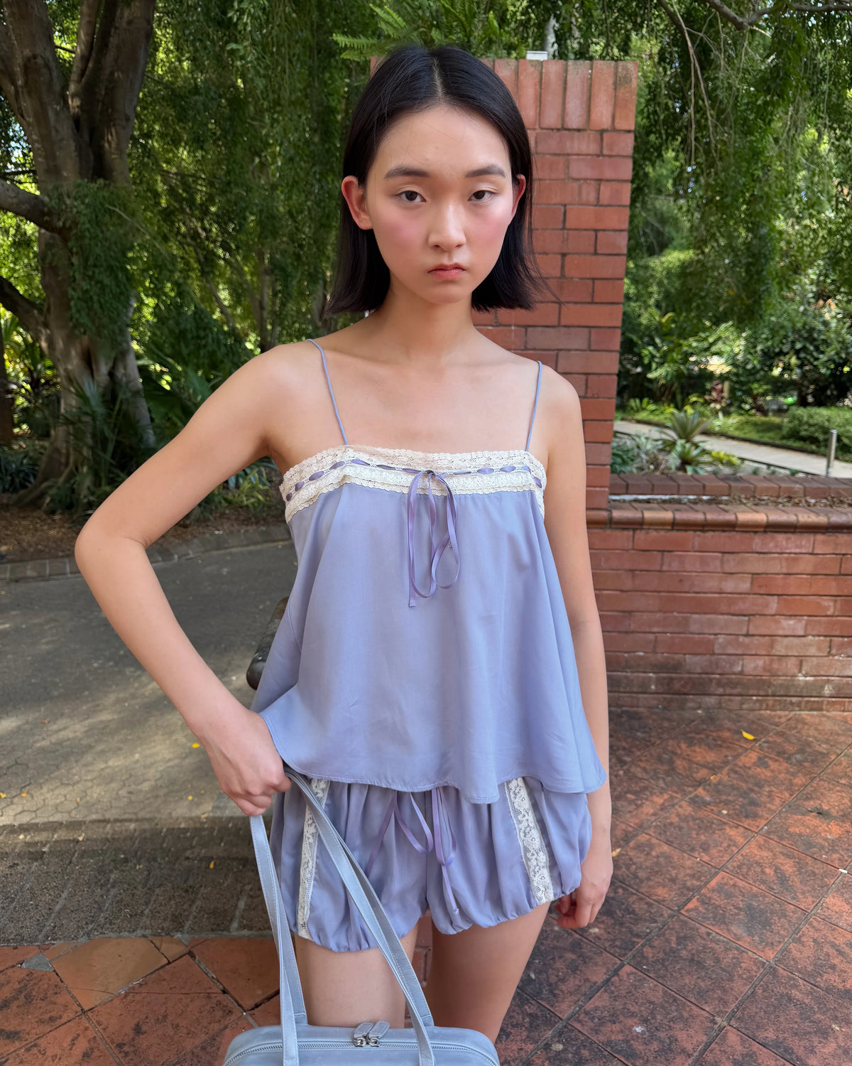 Lace Ribbon Cami - Wisteria