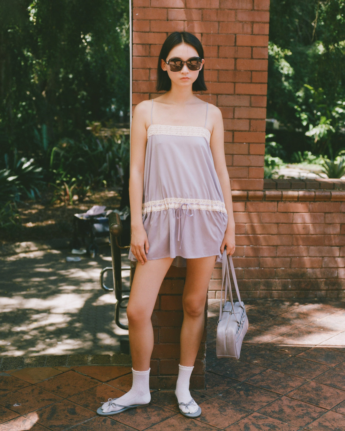 Lace Ribbon Dress - Wisteria
