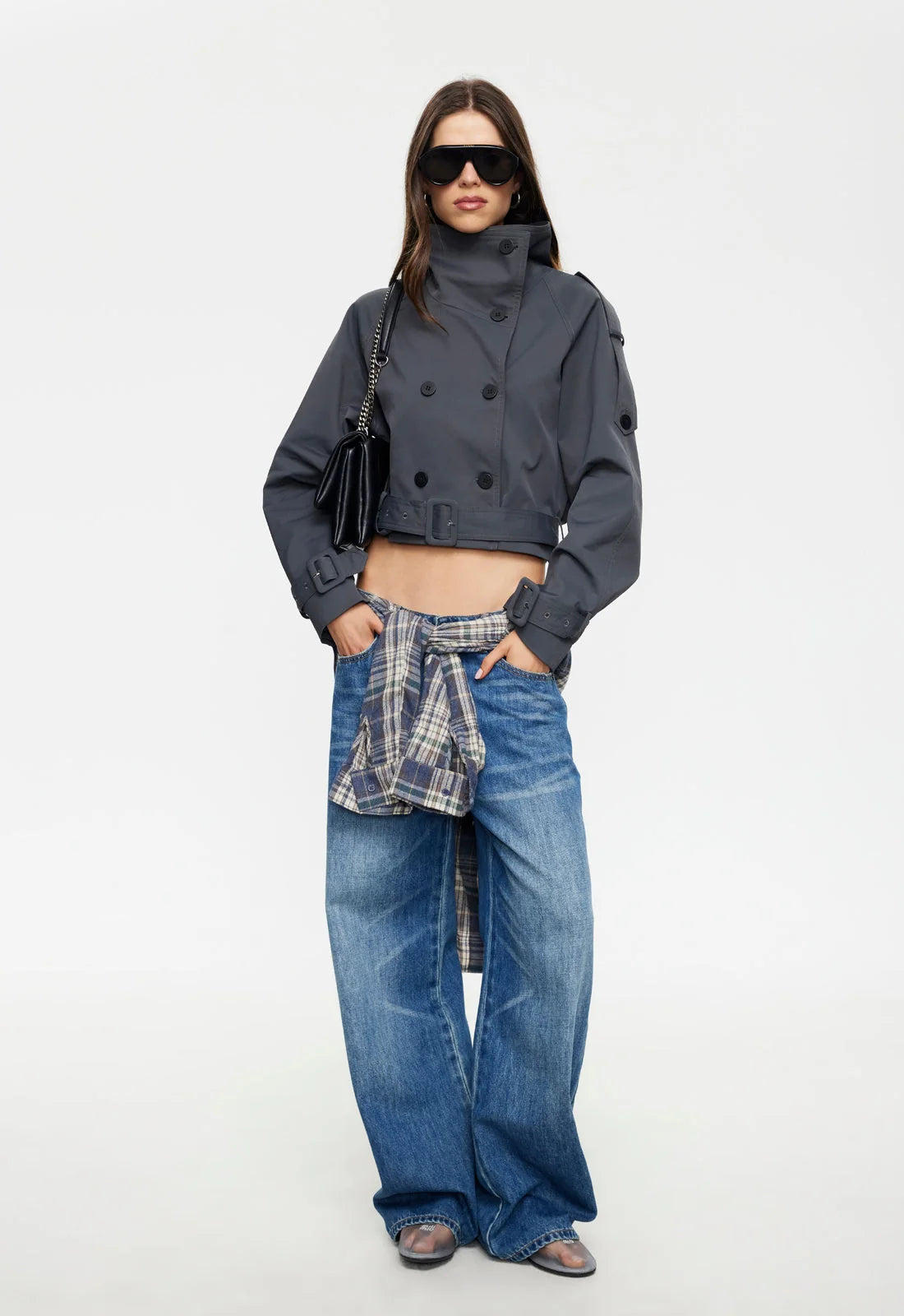 Blanc Cropped Trench