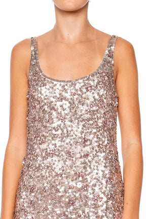 Dorrina Crystal Sequin Mini Dress