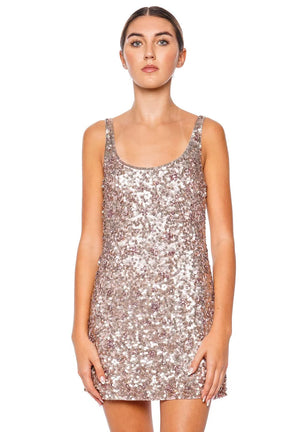 Dorrina Crystal Sequin Mini Dress