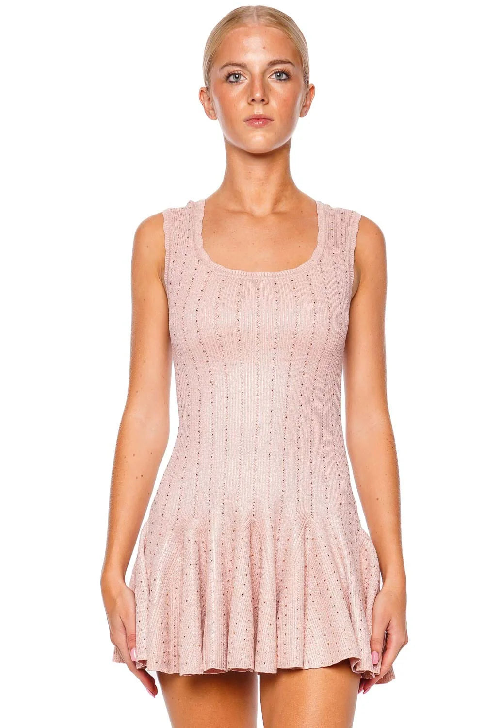 Maryanne Metallic Knit Mini Dress - ONFEMME By Lindsey's Kloset