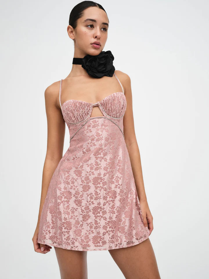 Black Cut Out Long Sleeve Chemise Mini Dress Lingerie - Hot Miami Styles