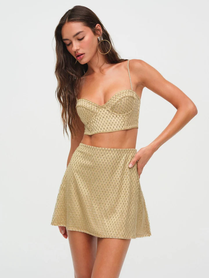 Glitter Grid Mini Skirt - ONFEMME By Lindsey's Kloset