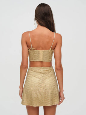 Glitter Grid Mini Skirt - ONFEMME By Lindsey's Kloset