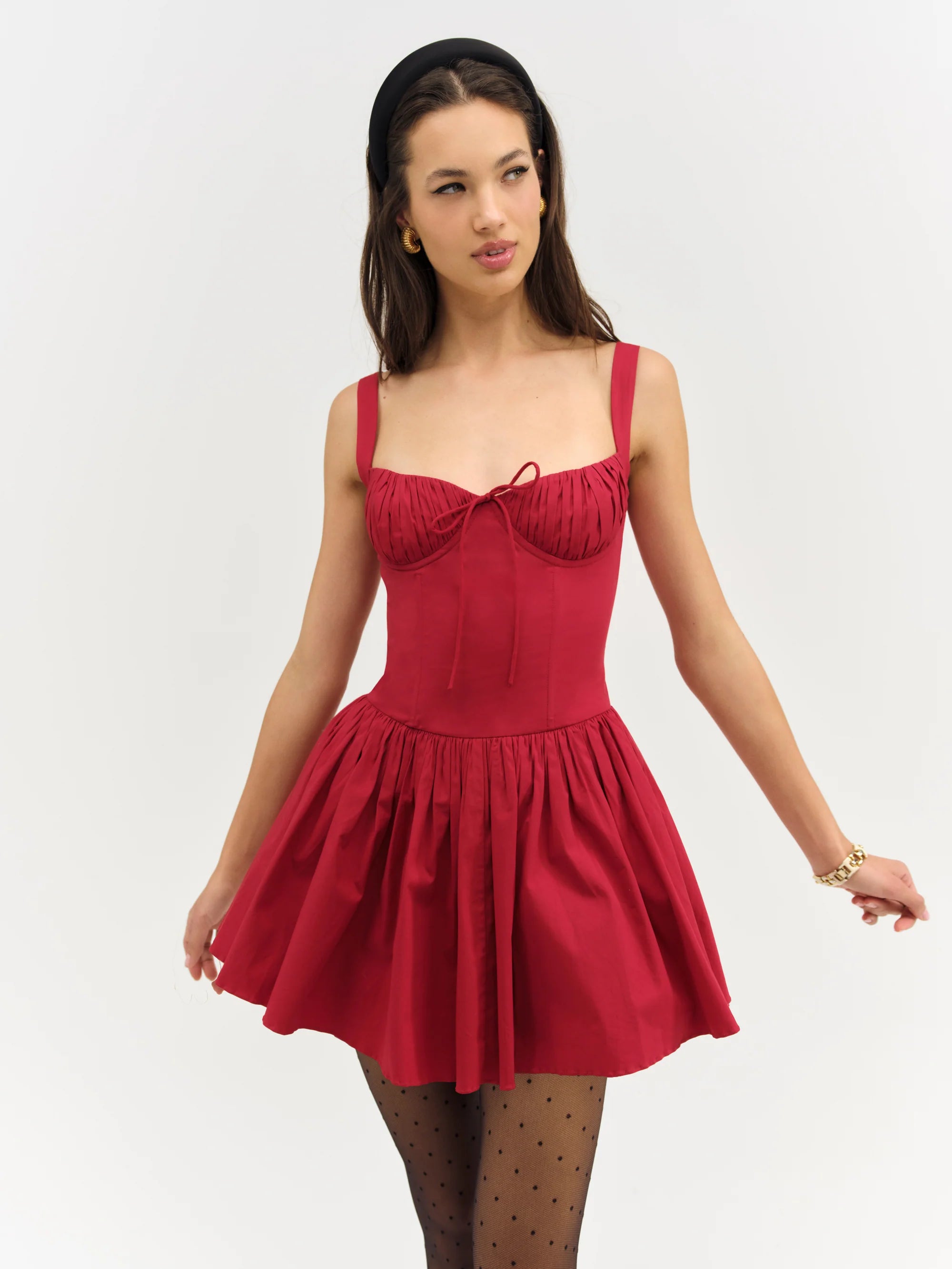 scarf mini dress Helena Poplin Scarf Mini Dress