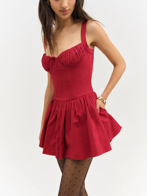 Helena Poplin Scarf Mini Dress - ONFEMME By Lindsey's Kloset