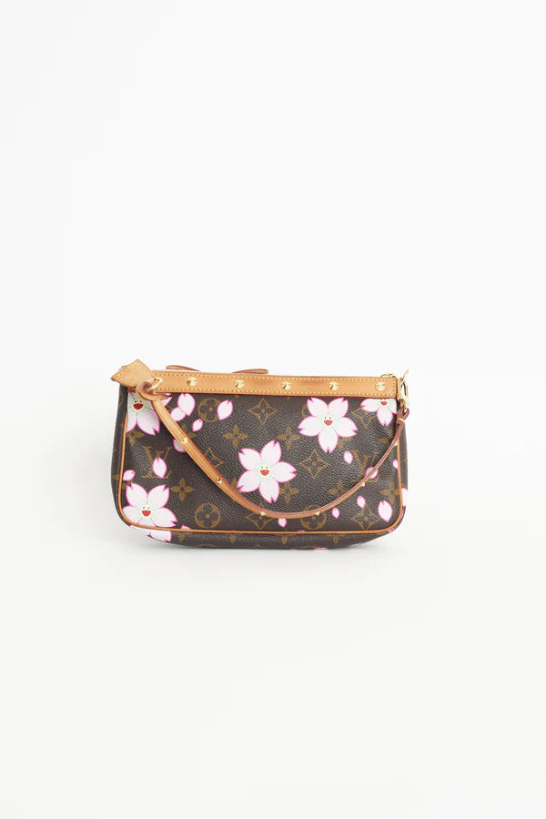Louis Vuitton x Takashi Murakami 2005 Cherry Blossom Pochette Bag - ONFEMME By Lindsey's Kloset