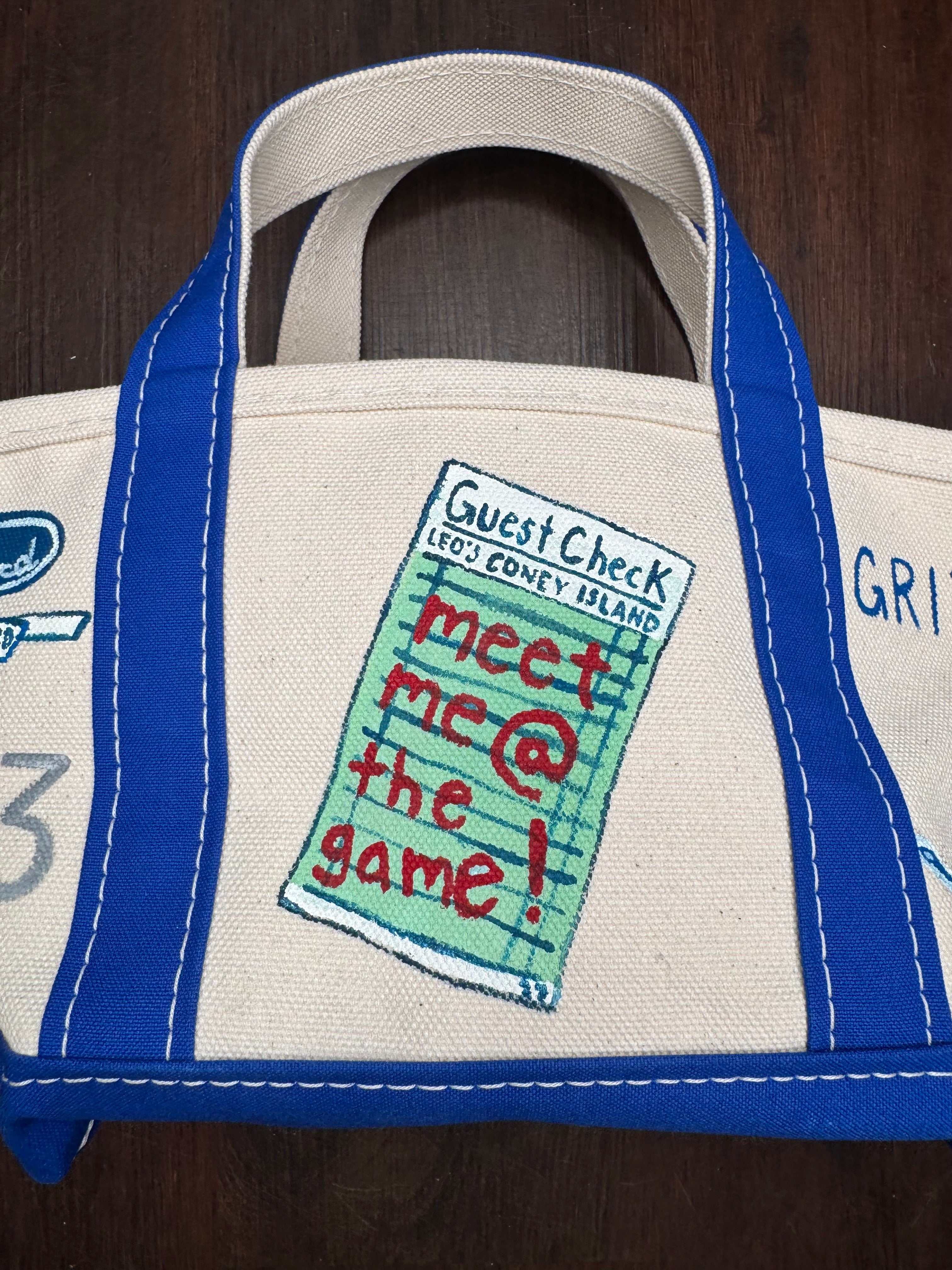 Custom Hand Painted Lions Mini Tote