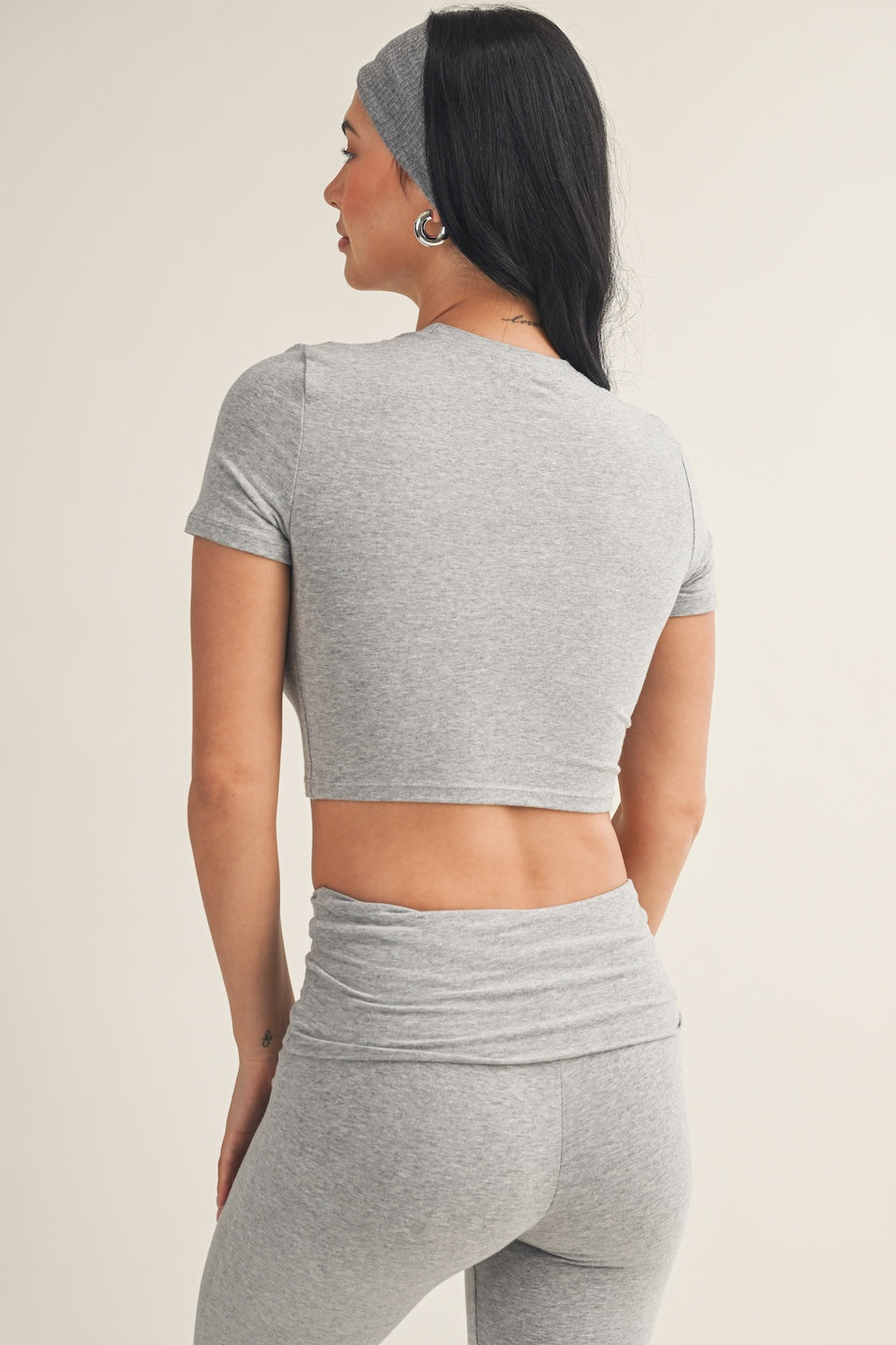 Elle Gray Cropped Tee