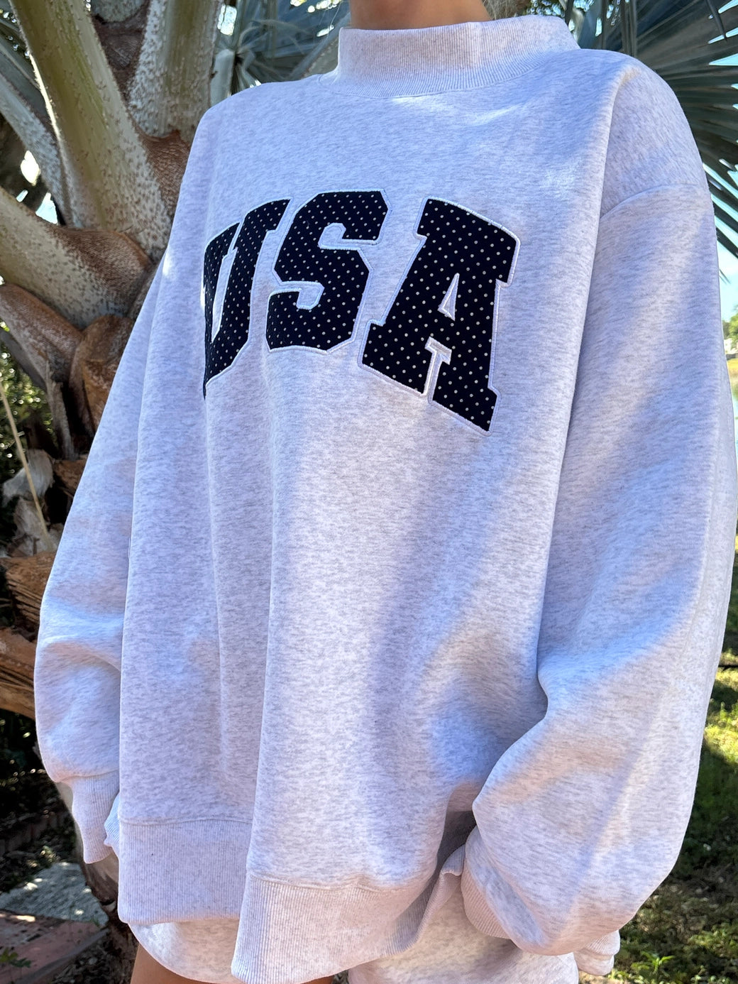 USA Oversized Mockneck - ONFEMME By Lindsey's Kloset
