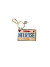 Melrose License Plate Bag Charm + Keychain