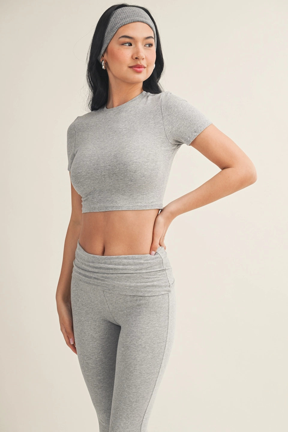 Elle Gray Cropped Tee