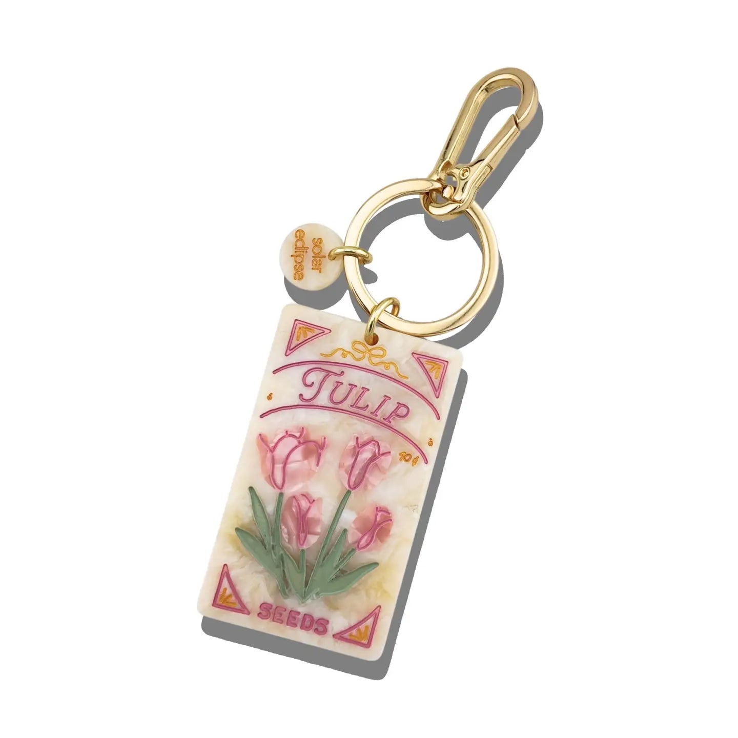 Hand-Painted Tulip Seeds Bag Charm + Keychain - ONFEMME By Lindsey's Kloset