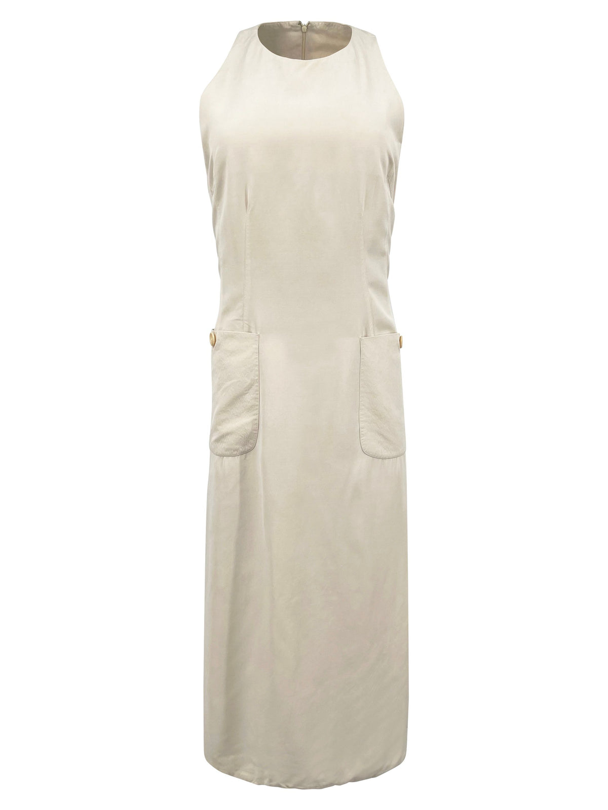 Prada Beige Front Pocket Maxi Dress - ONFEMME By Lindsey's Kloset