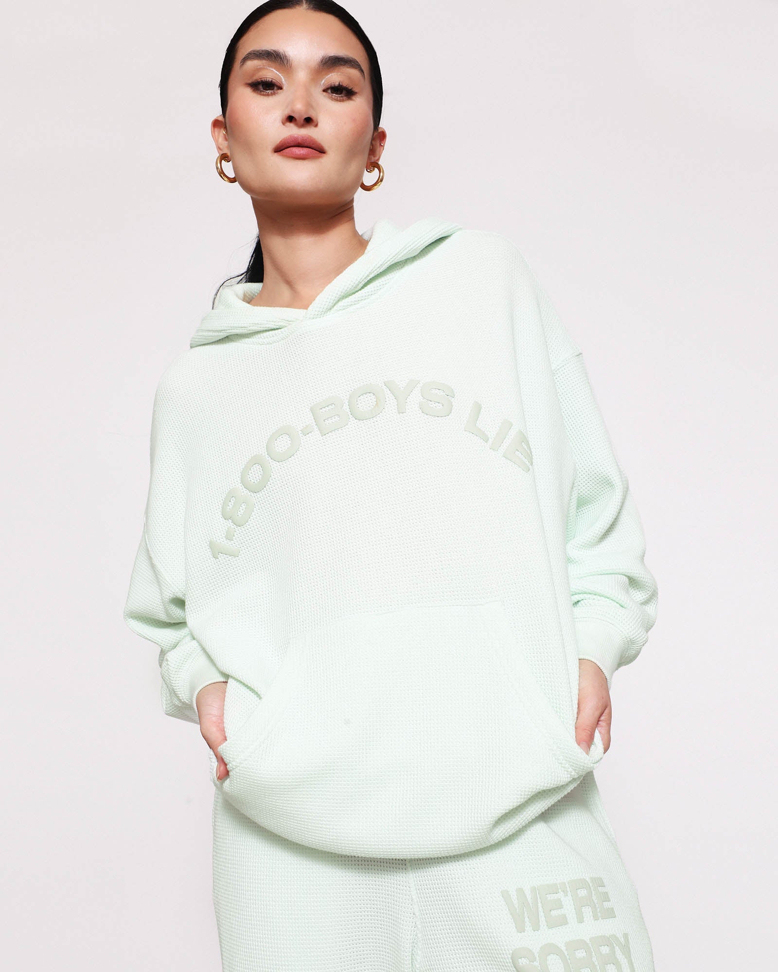GREEN 1-800 REUNION HOODIE - ONFEMME By Lindsey's Kloset