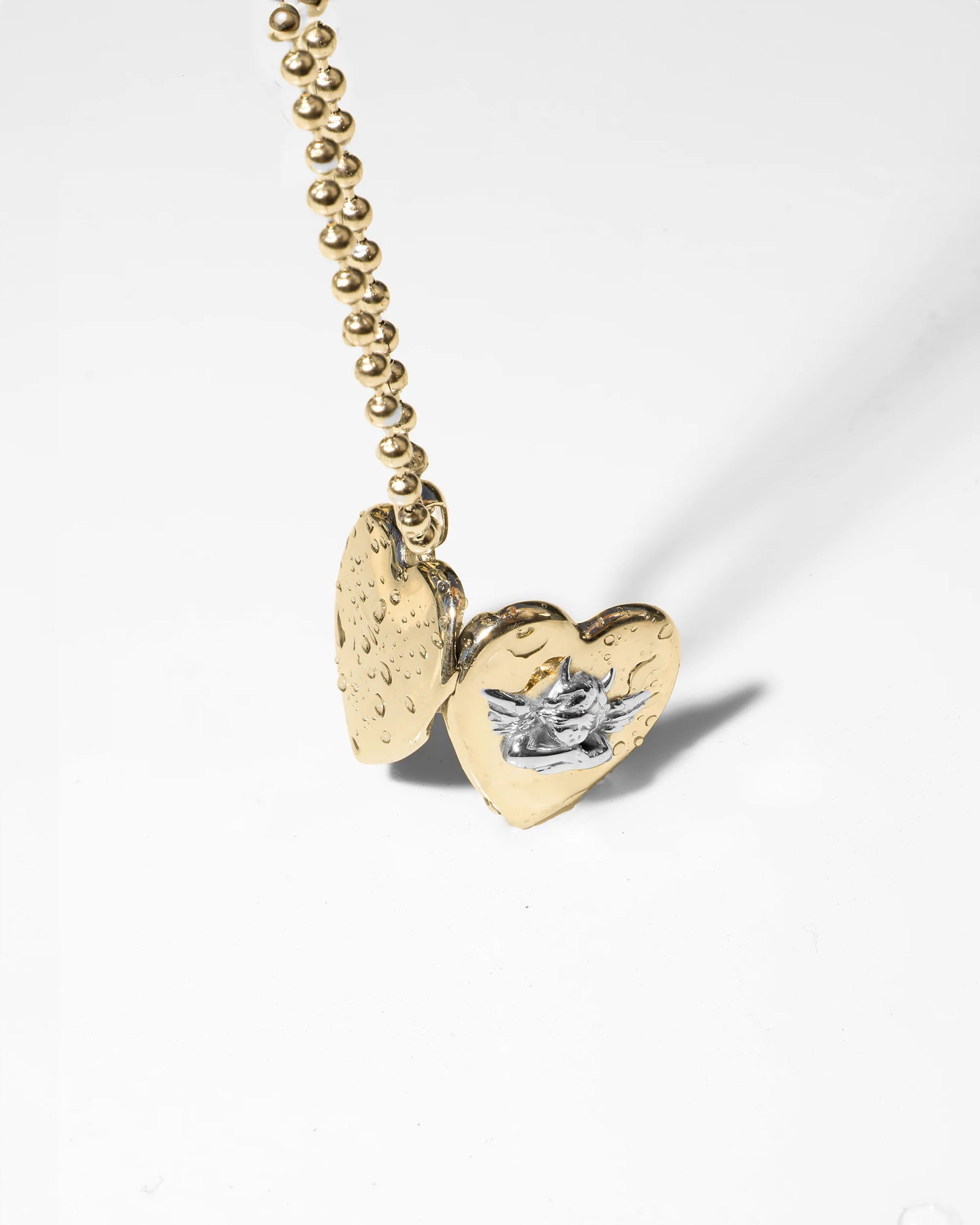 Boys Lie Gold Locket With Rhodium Angel - ONFEMME By Lindsey's Kloset