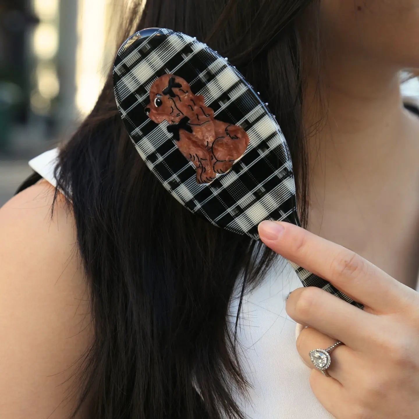 Hand-Painted Coquette Puppy Amazing Hair Day Brush - ONFEMME By Lindsey's Kloset