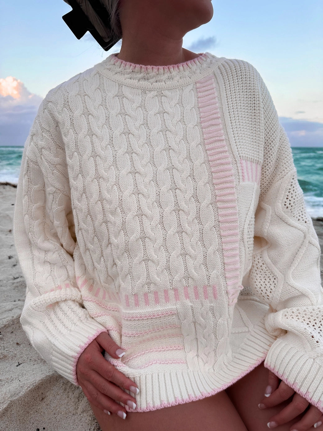 Charming Cable Knit Sweater - ONFEMME By Lindsey's Kloset