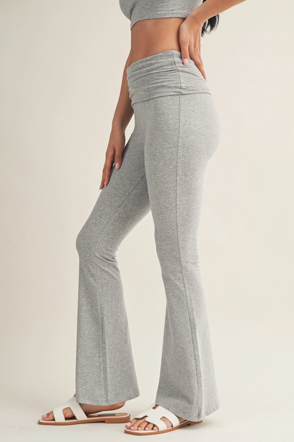 Elle Gray Foldover Pant