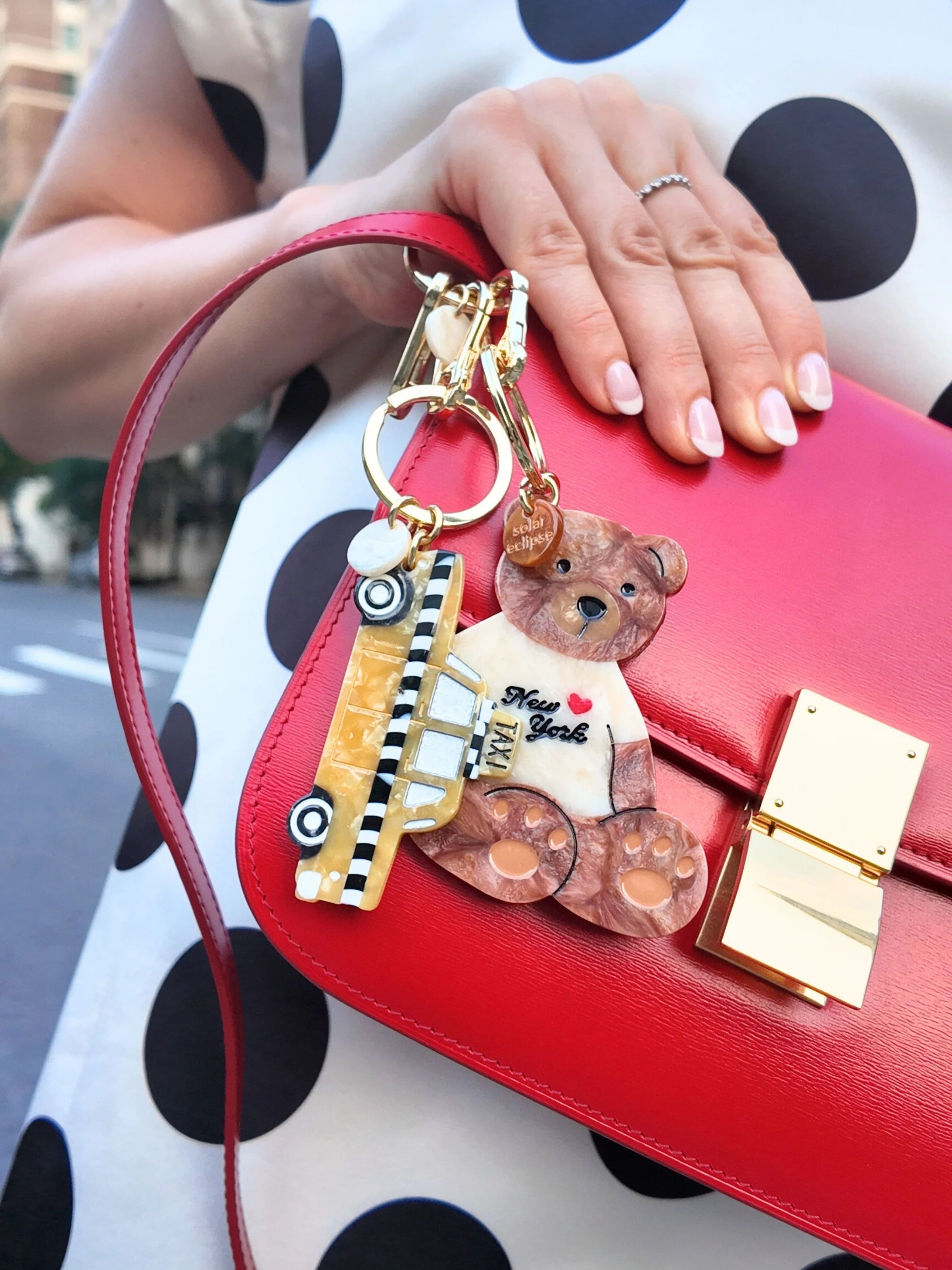 New York Teddy Bear Bag Charm + Keychain - ONFEMME By Lindsey's Kloset