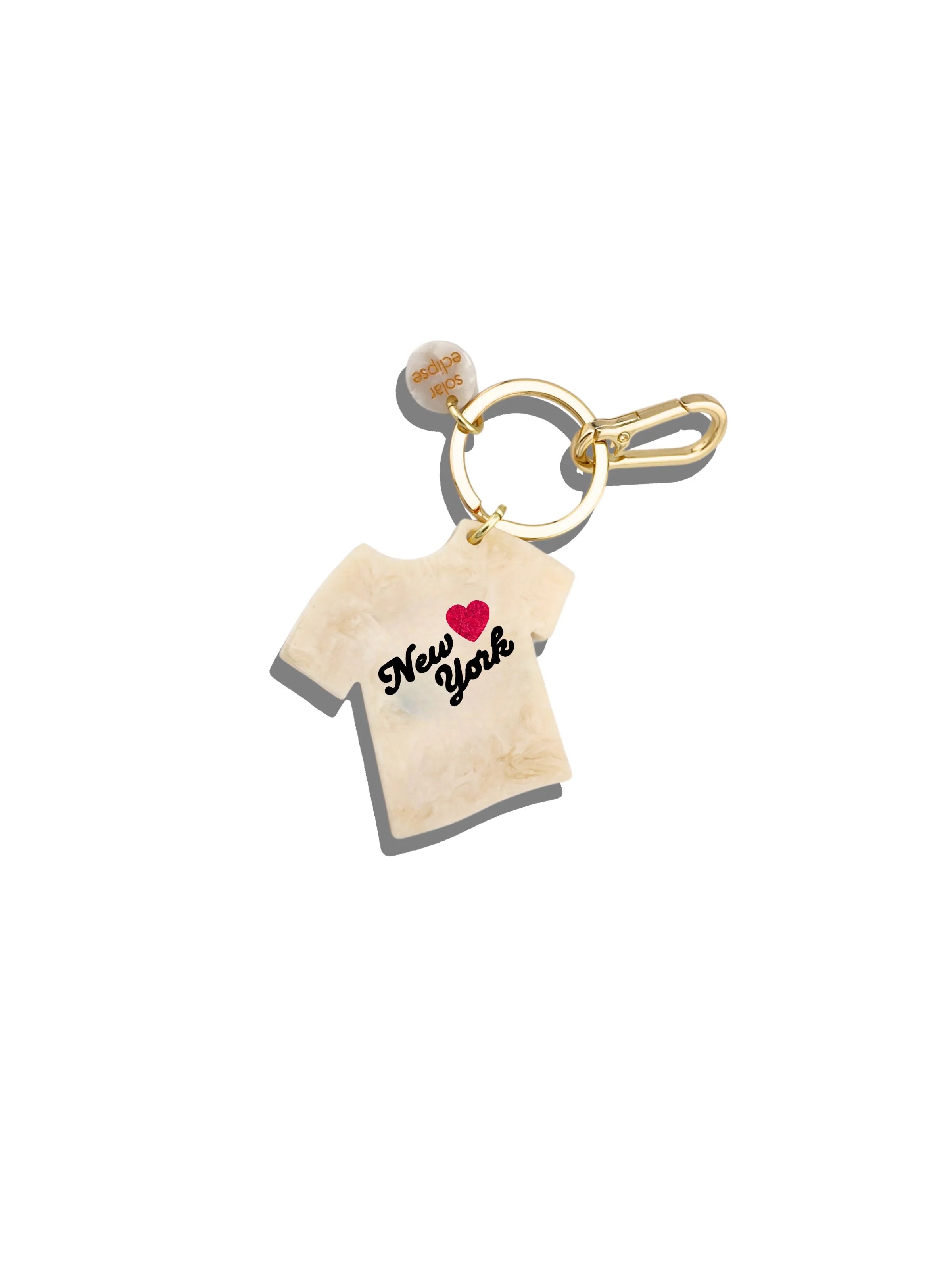 Hand-Painted New York T-Shirt Bag Charm + Keychain