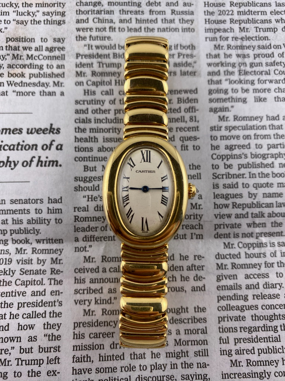 18K Gold Cartier Baignoire Watch - ONFEMME By Lindsey's Kloset