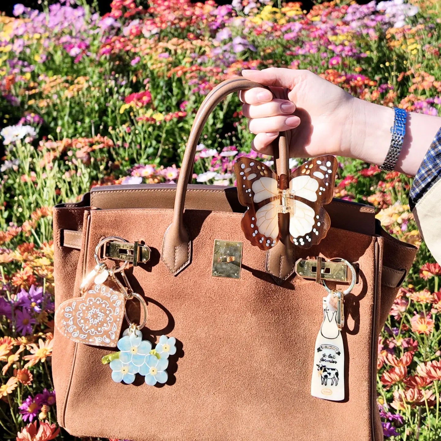 Hand-Painted Milk Bag Charm + Keychain - ONFEMME By Lindsey's Kloset