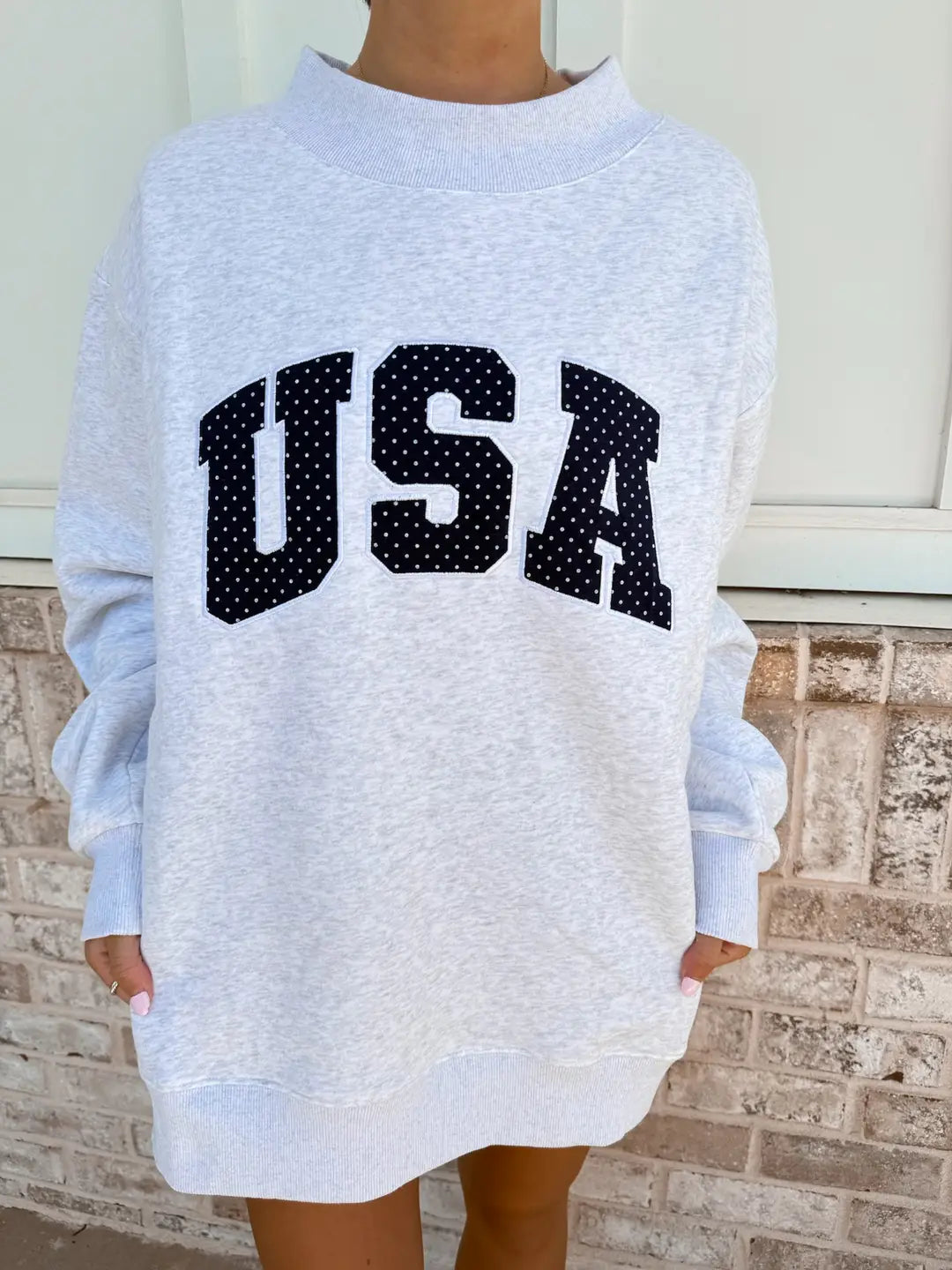 USA Oversized Mockneck - ONFEMME By Lindsey's Kloset