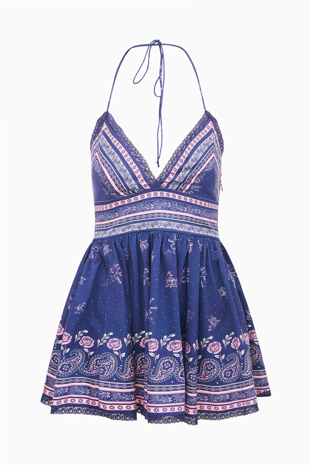Arletta Cotton Bandana Print Mini Dress