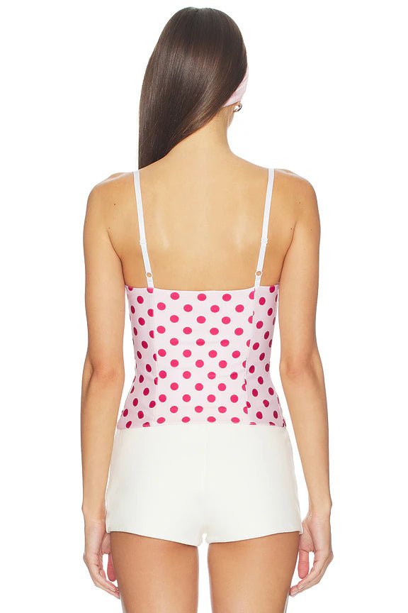 The Caroline Corset in Red & White Dot