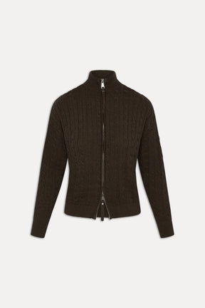 Bea Cable Knit Zip Up Sweater - ONFEMME By Lindsey's Kloset