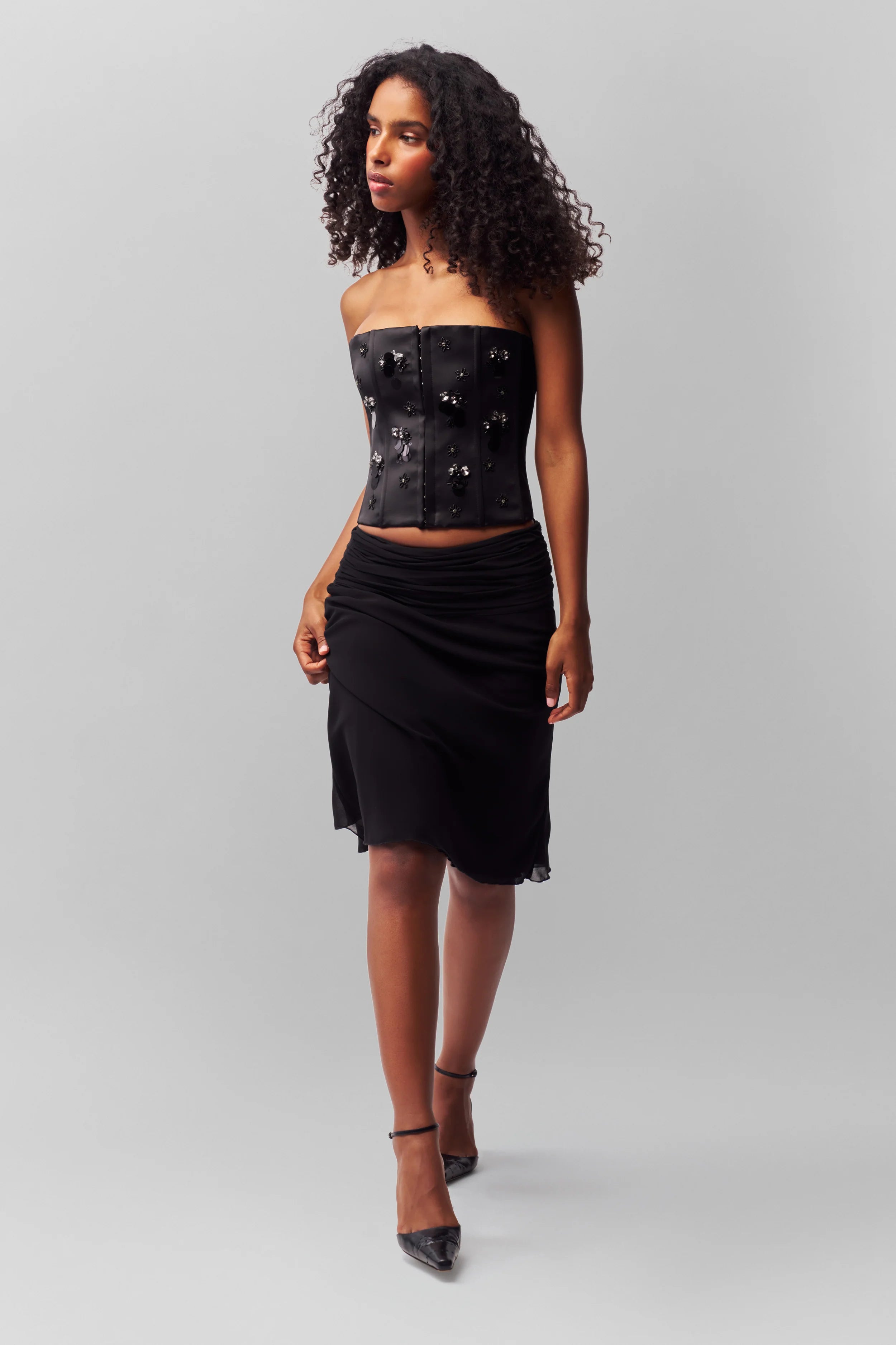 Embellished Satin Corset - ONFEMME By Lindsey's Kloset