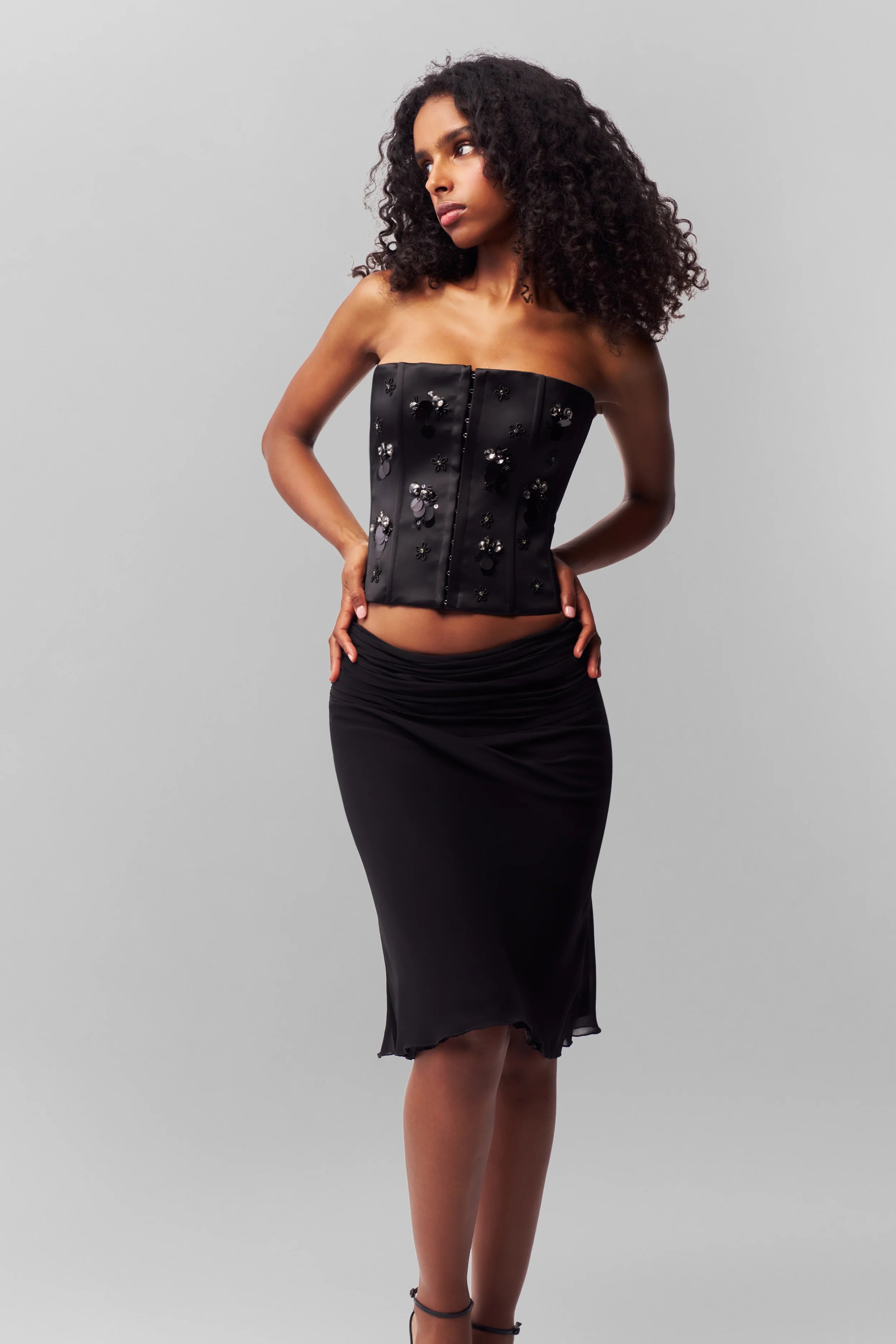 Embellished Satin Corset - ONFEMME By Lindsey's Kloset