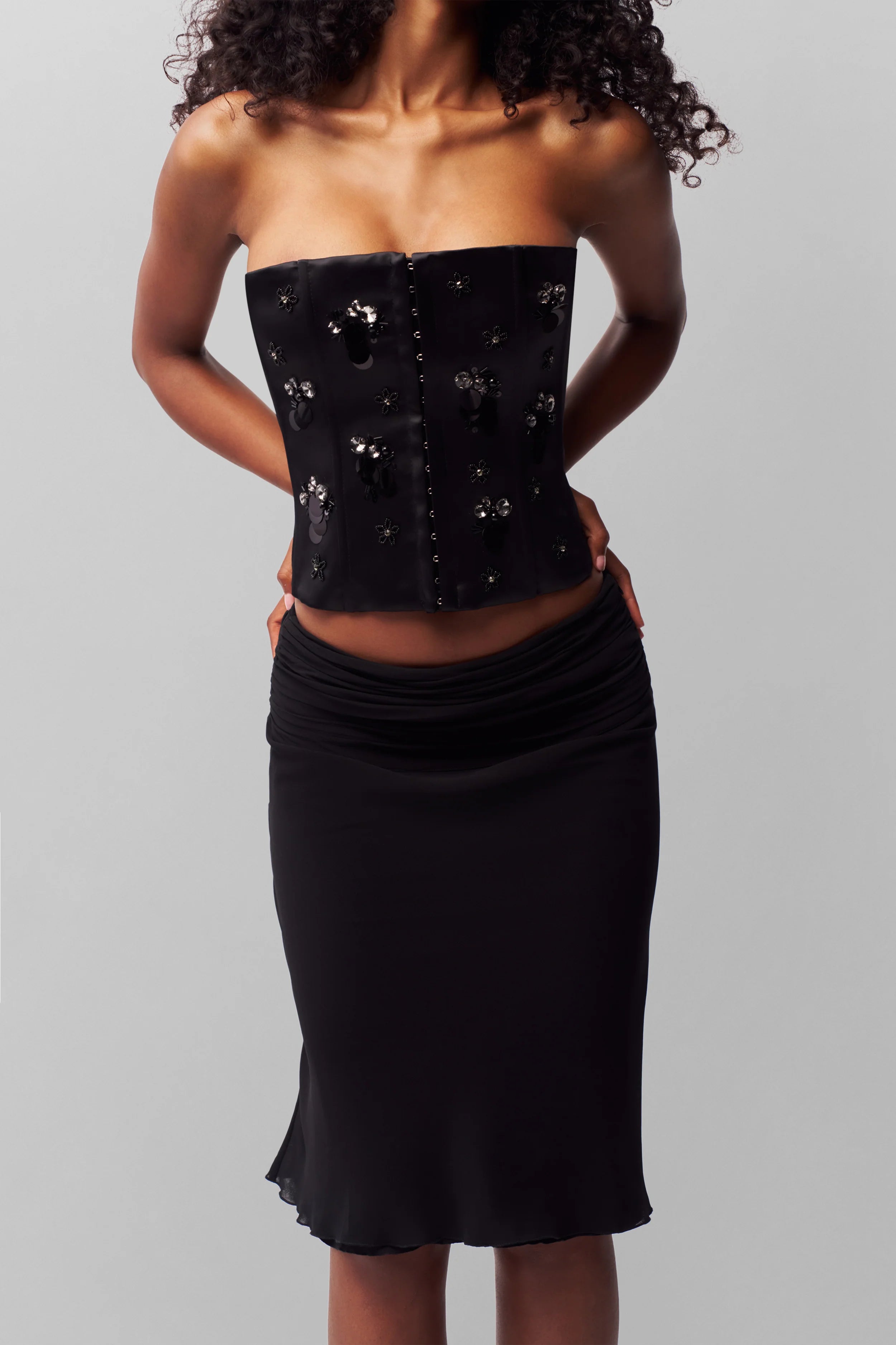 Embellished Satin Corset - ONFEMME By Lindsey's Kloset