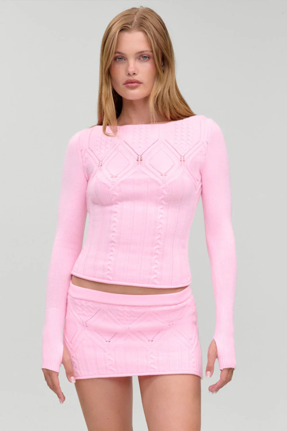 Cyprus Cloud Cable Knit Top