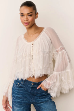Darline Chiffon Lace Blouse