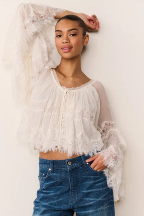 Darline Chiffon Lace Blouse